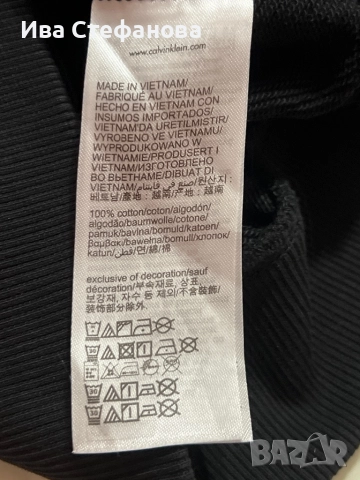 Дамски  черен памучен ватиран оригинален суичър суитшърт черен Calvin Klein качулка  памук памучен, снимка 5 - Суичъри - 51782032
