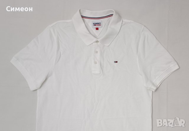 Tommy Jeans Polo Shirt оригинална тениска L памучна поло фланелка, снимка 2 - Тениски - 42235325