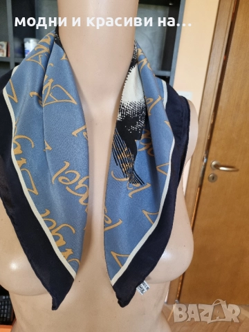 Копринен шал с ефектен десен, снимка 3 - Шалове - 52194477