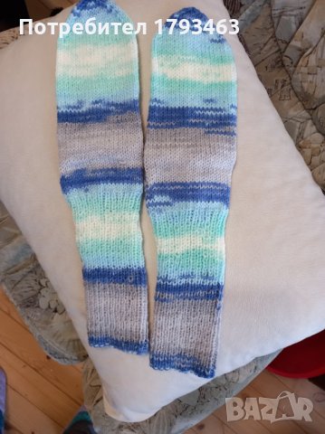 Ръчно плетени мъжки чорапи размер 43, снимка 2 - Мъжки чорапи - 39682261