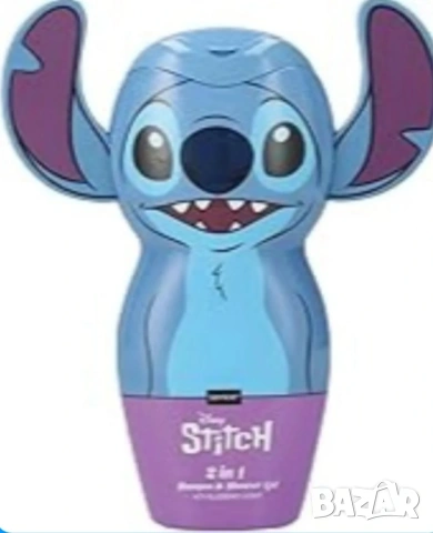 Disney Stitch 3D шампоан и душ гел с аромат на захарен памук или боровинка) Sence Vegan Beauty 300 м
