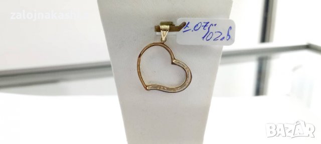 Нова Златна висулка сърце-1.07гр/14кр, снимка 2 - Колиета, медальони, синджири - 37596287