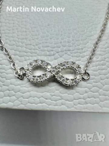 Сребърна гривна с мойсанит (Диамант) , снимка 4 - Гривни - 50704448