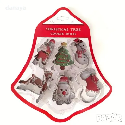 5328 Метални коледни форми за сладки коледни резци, 6 броя