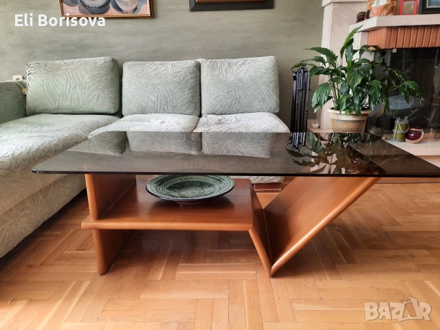 Уникална холна маса арт дизайн със стъкло 160/65/45 