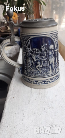 Колекционерска немска халба за бира с капак маркировка, снимка 3 - Антикварни и старинни предмети - 53336014