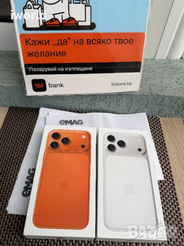 НОВИ❗️24М ГАРАНЦИЯ❗️ iPhone 17 Pro Max ⚠️Лизинг от 48€/м  ❗️ silver Orange 🍊 256Gb⚠️
