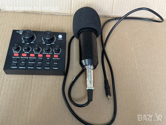V8 аудио USB външна звукова карта + Микрофон, снимка 2 - Микрофони - 56132466