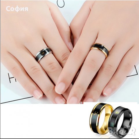 Уникално стилен пръстен термометър Smart Ring НАЛИЧНО!!!, снимка 6 - Пръстени - 37825422