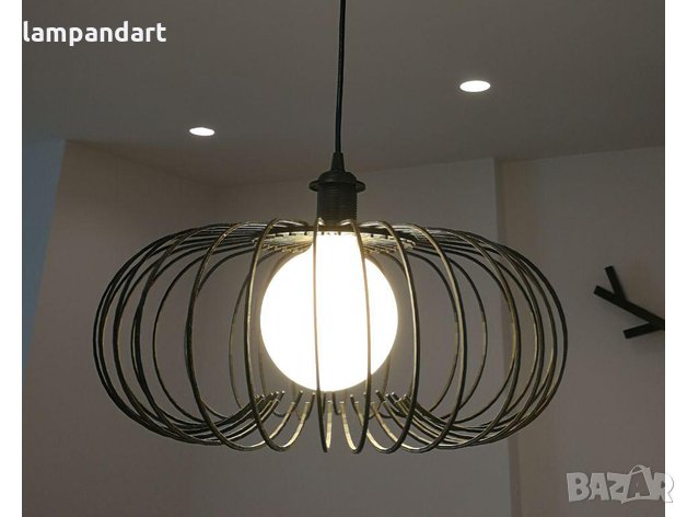 Висящ полилей пендел в черно, снимка 3 - Лампи за таван - 31124166