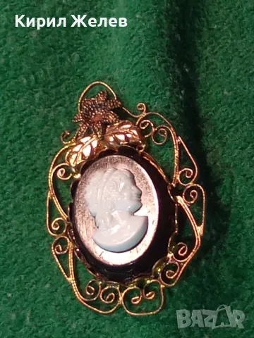 СТАРИННА ФИЛИГРАННА МЕДНА ПОЗЛАТЕНА КАМЕЯ КЛАСИЧЕСКА ФИНА МАЙСТОРСКА ИЗРАБОТКА РЕТРО БИЖУ 45673, снимка 11 - Антикварни и старинни предмети - 47120421