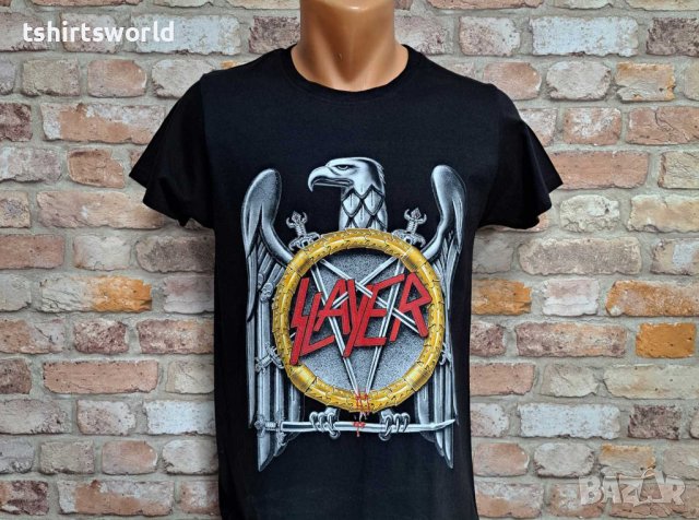 Нова мъжка тениска с дигитален печат на музикалната група Slayer, снимка 5 - Тениски - 42648624