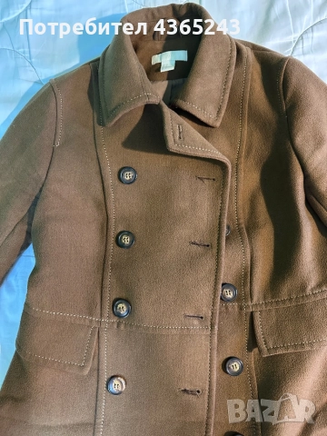 Дамско зимно кафяво официално палто размер 38/ М, снимка 3 - Палта, манта - 52617693