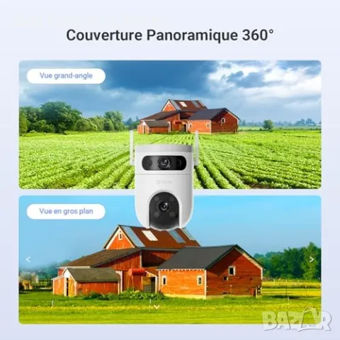 Нова Външна Wi-Fi камера 3K, 360° панорама, нощно виждане, авто трак, снимка 3 - IP камери - 47274403