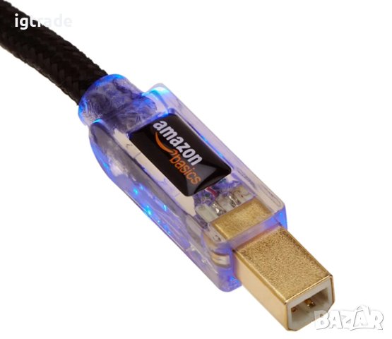 1.8 метра USB 2.0 A към USB B кабел с подсветка  - Amazon Basics, снимка 3 - Други - 40383525