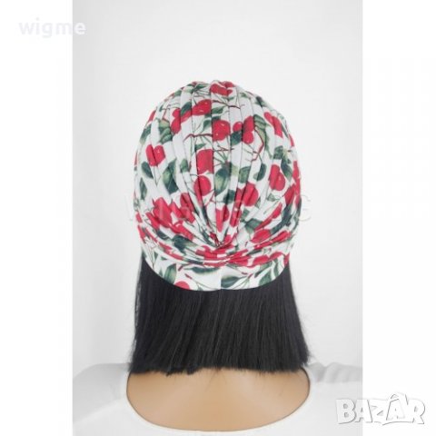 Тюрбан за коса бял на череши, снимка 3 - Аксесоари за коса - 37009528