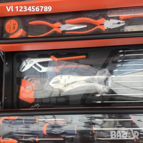 Сгъваем метален куфар с инструменти 85 части, снимка 3 - Куфари с инструменти - 52121724