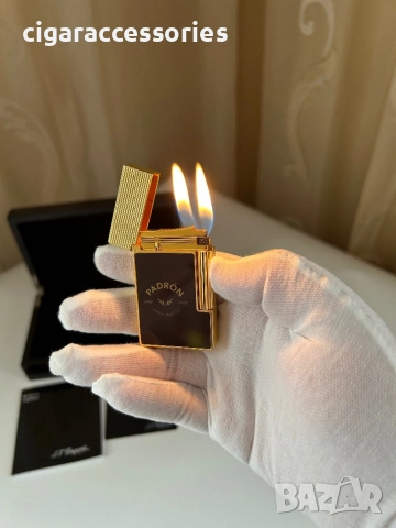 S.T. Dupont Ligne 2 Padron – запалка с два пламъка, снимка 2 - Запалки - 52636400