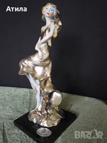 порцеланова статуетка 19/8 см посребрена, снимка 2 - Антикварни и старинни предмети - 49194423