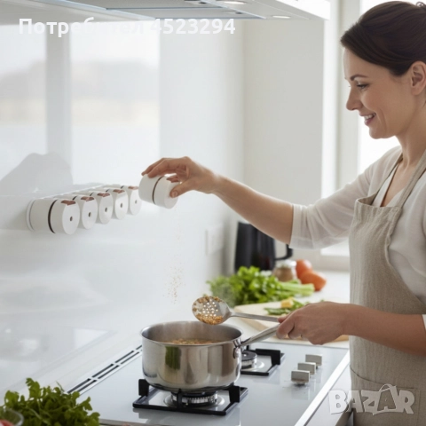 Магнитни стъклени буркани за подправки 6 броя – Стилен комплект за подредена кухня