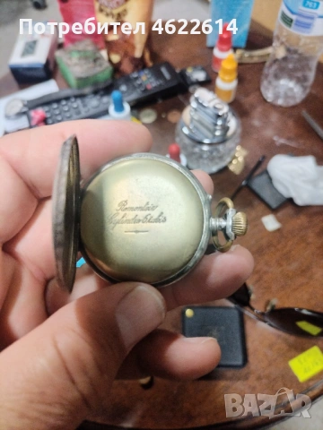 СТАР ДЖОБЕН СРЕБЪРЕН ЧАСОВНИК , снимка 4 - Джобни - 54289440