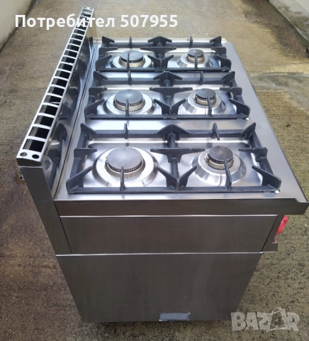 Професионален, италиански, газов котлон на база - 6 горелки, снимка 5 - Обзавеждане на кухня - 52365879