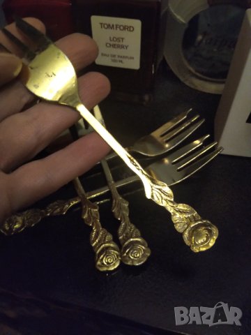 gold vergoldet  Baccara Rose  позлатени прибори , снимка 2 - Прибори за хранене, готвене и сервиране - 42829432