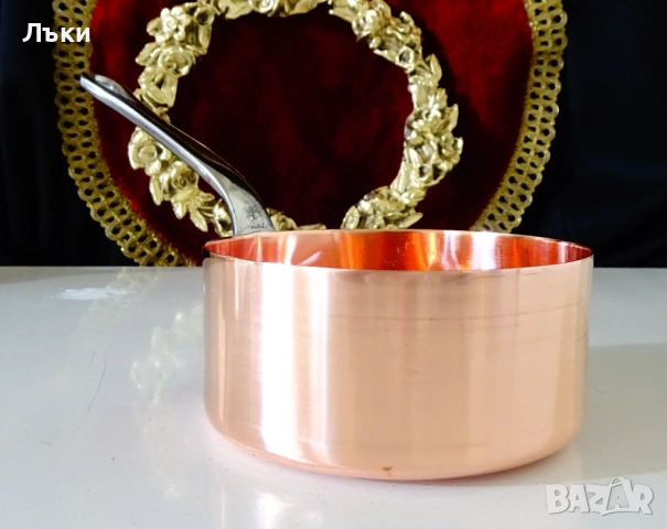 Медна тенджера 450 мл.,чиста червена мед. , снимка 5 - Антикварни и старинни предмети - 52566909