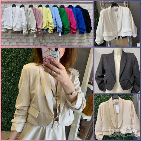 къси дамски сака с камъчета 