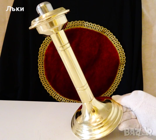 Бронзов свещник с механизъм 26 см.,580 гр. 