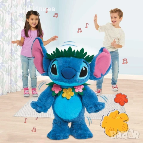 Пеещ и танцуващ плюшен Стич STITCH Just Play 38 cm, снимка 4 - Плюшени играчки - 54198812