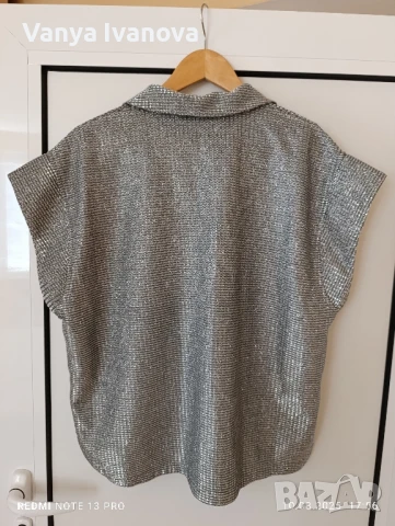 Continiue сребриста риза размер Л, снимка 3 - Ризи - 51318455