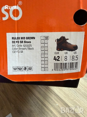 Мъжки боти от ест. кожа RULER S3S SR BROWN/BLACK !42 н, снимка 11 - Мъжки боти - 51838990
