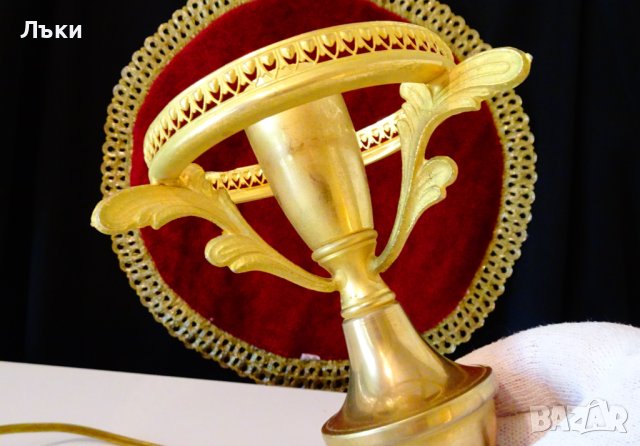 Бронзова лампа,настолна лампа,нощна лампа., снимка 3 - Настолни лампи - 42505322