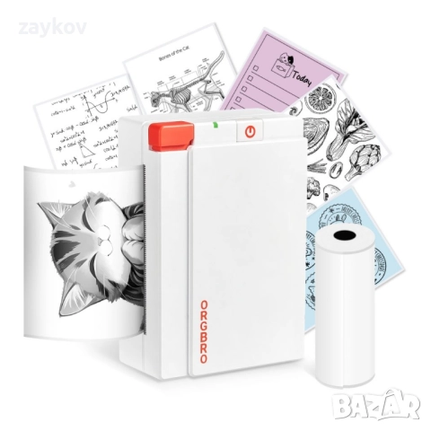 ORGBRO Принтер за стикери, X3 Print Pods мини термопринтер Bluetooth