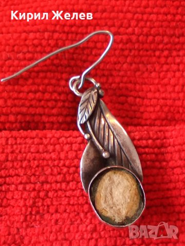 СТАРА СРЕБЪРНА ФЛОРАЛНА АР НУВО ОБЕЦА с ГНЕЗДО За ВГРАЖДАНЕ на СКЪПОЦЕНЕН КАМЪК 13909, снимка 6 - Антикварни и старинни предмети - 40532321