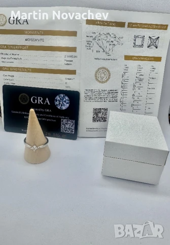 Сребърен пръстен с мойсанит (Диамант) 0.4 карата, снимка 2 - Пръстени - 50813877