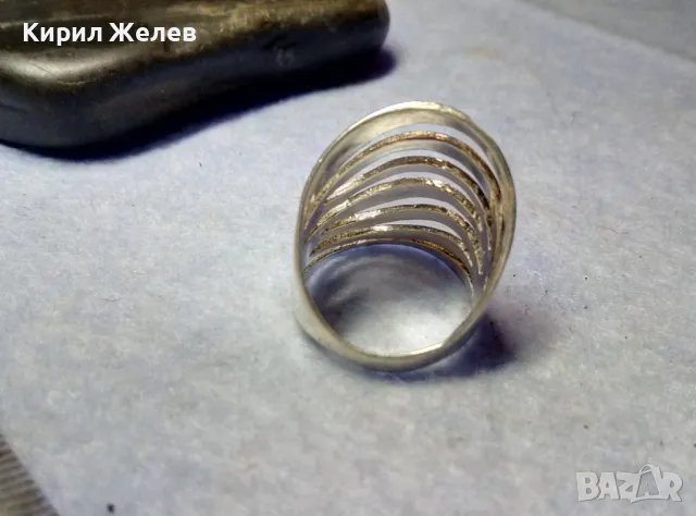 ШИКОЗЕН СТИЛЕН СРЕБЪРЕН АРТ ПРЪСТЕН СРЕБРО 925 АЖУРЕН МОДЕЛ с БЯЛА ПОЗЛАТА 49302, снимка 7 - Пръстени - 50354706