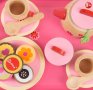 Чаено парти - Дървен детски комплект за симулации с поднос, чай и кексове, снимка 3