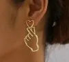 Обеци „Mini Heart“ – модерна визия в златист и сребрист цвят, снимка 1