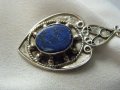 Голям сребърен медальон с лазурит, снимка 2