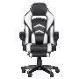 Геймърски стол Carmen 6198 с подвижна опора за крака - Черен/Бял, снимка 4