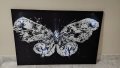 Светеща картина с LED осветление - пеперуда черно-бяла , снимка 2