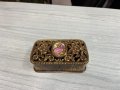 Стара бронзова кутия за бижута с порцеланова плочка Fragonard. №3829, снимка 1 - Колекции - 40465622