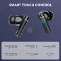 Безжични слушалки Bluetooth 5.3 Ipx7 водоустойчиви, управление с докосване, черни, снимка 4