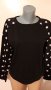ДАМСКА ЧЕРНА  БЛУЗА със ЗВЕЗДИ Размер L , снимка 1 - Блузи с дълъг ръкав и пуловери - 42144736