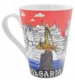 Чаша за чай, България, Керамична ,Червен/Бял, снимка 2