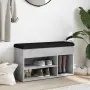 vidaXL Пейка за обувки, бетонно сив, 82x32x45,5 см, инженерно дърво, снимка 3