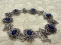 Сребърна гривна с естествени камъни - Лапис Лазули. №8009, снимка 8