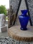 Вазичка,стара,Бохемия,син кобалт, снимка 2